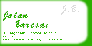 jolan barcsai business card